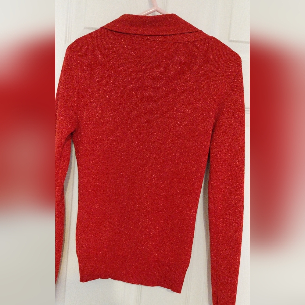 🌹🎈Chic Red 80% silk Knit Top - Picture 8 of 11